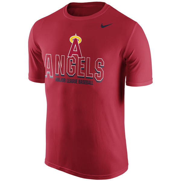 MLB Men Los Angeles Angels of Anaheim Nike Cooperstown Legend Team Issue Performance TShirt  Red->mlb t-shirts->Sports Accessory